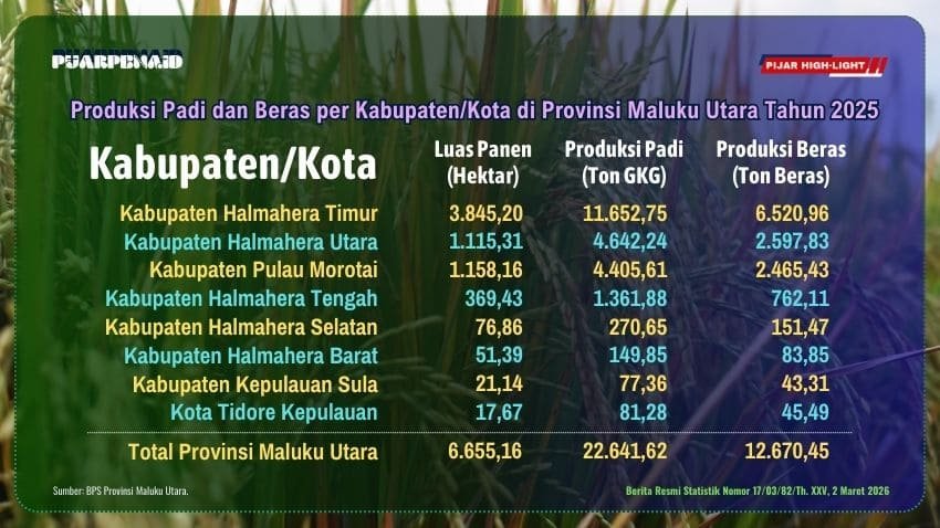 produksi beras padi 2025